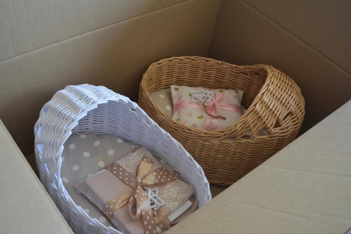 Reborn Doll Crib with Pink Bedding